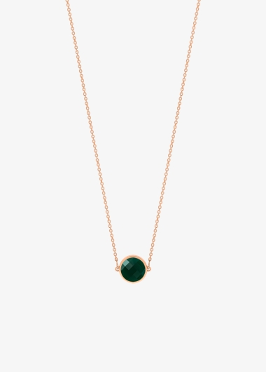Necklace - Mini pixie ever green agate disc necklace | Ginette NY