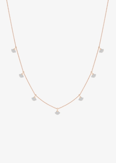 Necklace - Tiny 7 diamond koi on chain | Ginette NY