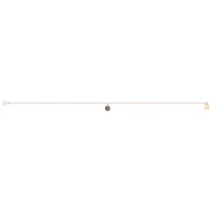 18 karat rose gold ankle chain and black mother-of-pearl<br>by Ginette NY