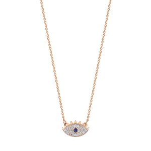 collier or rose 18 carats saphir et diamants<br>by Ginette NY