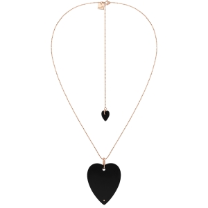 angèle jumbo onyx heart  on chain