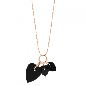 18 carat rose gold necklace and black onyx <br>by Ginette NY