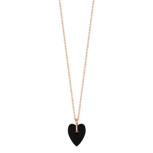 angèle mini onyx heart on chain