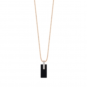 collier or rose 18 carats, onyx et diamants<br>by Ginette NY