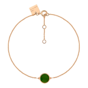 bracelet or rose 18 carats et jade<br>by Ginette NY
