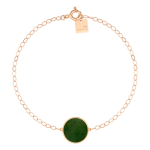 18 karat rose gold bracelet and jade<br>by Ginette NY