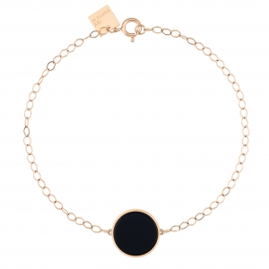 18 carat rose gold bracelet with onyx<br>by Ginette NY