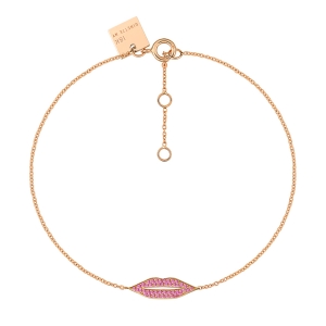 bracelet or rose 18 carats et saphir rose<br>by Ginette NY