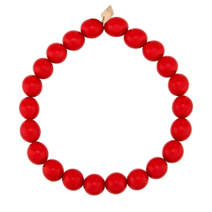 18 carat rose gold bracelet and red coral<br>by Ginette NY
