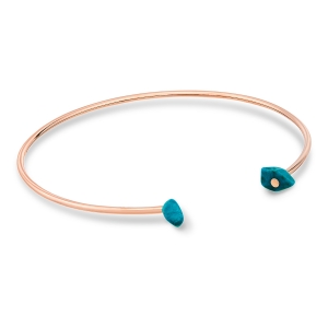 18 karat rose gold bangle and chrysocolle<br>by Ginette NY