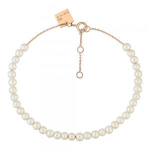 bracelet or rose 18 carats et perles<br>by Ginette NY