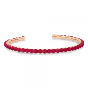 bracelet or rose 18 carats et corail rouge<br>by Ginette NY