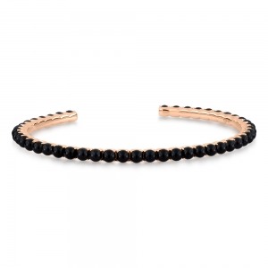 bracelet or rose 18 carats et onyx noir<br>by Ginette NY