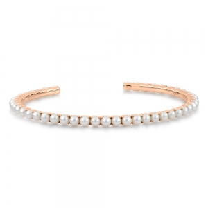 bracelet or rose 18 carats et perles<br>by Ginette NY