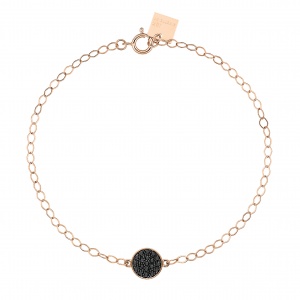 bracelet or rose 18 carats avec diamants noirs <br>by Ginette NY