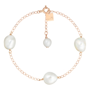 18 karat rose gold bracelet and baroque pearls<br>by Ginette NY