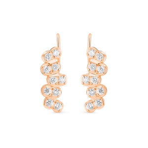 boucles d'oreilles or rose 18 carats et diamants<br>by Ginette NY