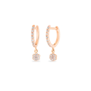 boucles d'oreilles or rose 18 carats et diamants<br>by Ginette NY