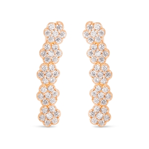 18 karat rose gold earrings and diamonds<br>by Ginette NY