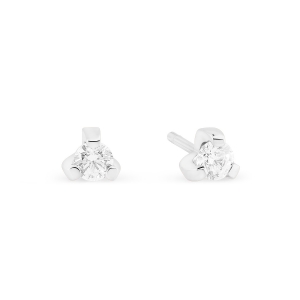 boucles d'oreilles or blanc 18 carats et diamants<br>by Ginette NY