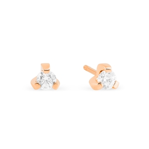 18 karat rose gold studs and diamonds<br>by Ginette NY