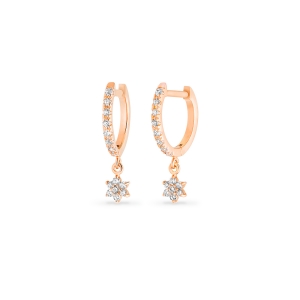 boucles d'oreilles or rose 18 carats et diamants<br>by Ginette NY