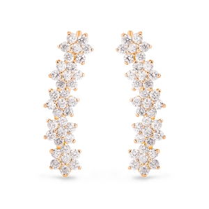 boucles d'oreilles or rose 18 carats et diamants<br>by Ginette NY