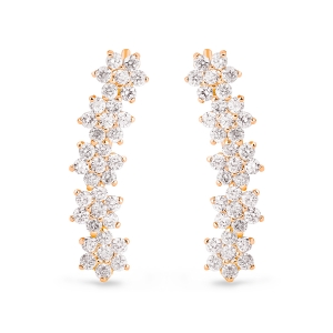 boucles d'oreilles or rose 18 carats et diamants<br>by Ginette NY