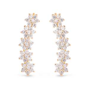 18 karat rose gold earrings and diamonds<br>by Ginette NY