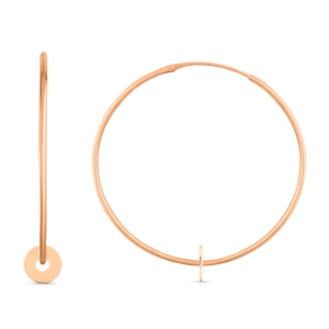 18 karat rose gold hoops<br>by Ginette NY