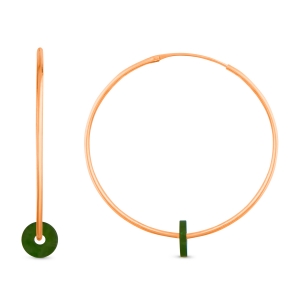 18 karat rose gold hoops and jade<br>by Ginette NY
