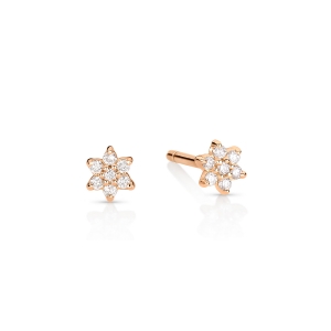 boucles d'oreilles or rose 18 carats et diamants<br>by Ginette NY