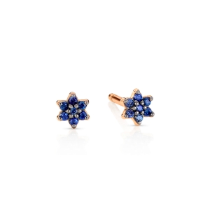 boucles d'oreilles or rose 18 carats et saphirs<br>by Ginette NY