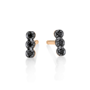 boucles d'oreilles or rose 18 carats et diamants noirs<br>by Ginette NY