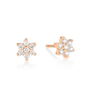 18 Karat rose gold studs and diamonds<br>by Ginette NY