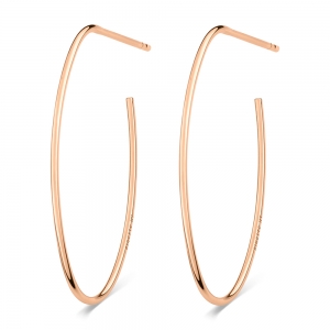 18 carat rose gold hoops<br>by Ginette NY