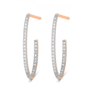 18 carat rose gold hoops and diamonds <br>by Ginette NY