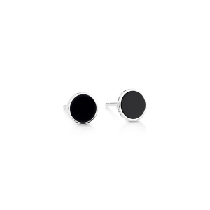 ever onyx white gold disc studs