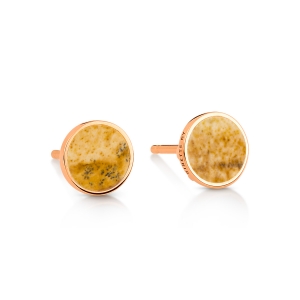 boucles d'oreilles or rose 18 carats et picture jasper<br>by Ginette NY