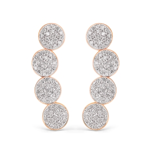 boucles d'oreilles or rose 18 carats et diamants<br>by Ginette NY