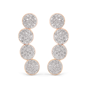 boucles d'oreilles or rose 18 carats et diamants<br>by Ginette NY