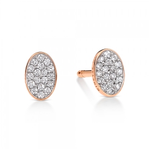 18 carat rose gold earrings and diamonds<br>by Ginette NY