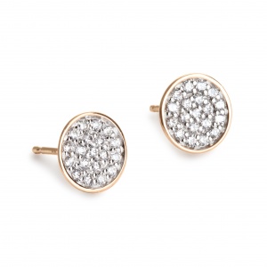 boucles d'oreilles or rose 
18 carats et diamants 
 by Ginette NY