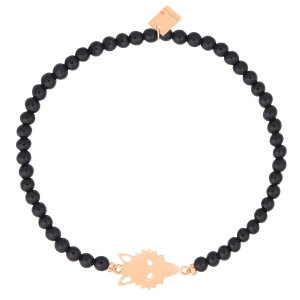 18 karat rose gold bracelet and onyx, motif wolf<br>by Ginette NY