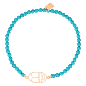 18 karat rose gold bracelet and turquoise, motif wish<br>by Ginette NY