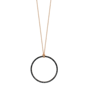 baby black diamond circle on chain