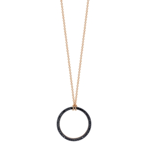 mini black diamond circle on chain