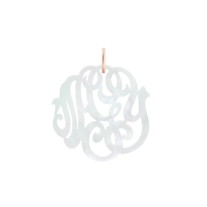white mop monogram charm
