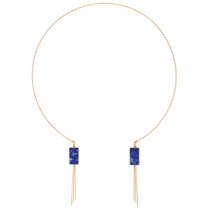 collier or rose 18 carats et lapis    by Ginette NY