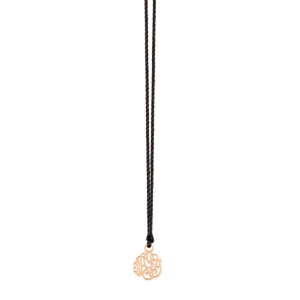 collier or rose 18 carats sur cordon de soie noire<br>by Ginette NY